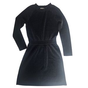 Tory Burch Isabelle Metallic Black Strechy Dress Size M